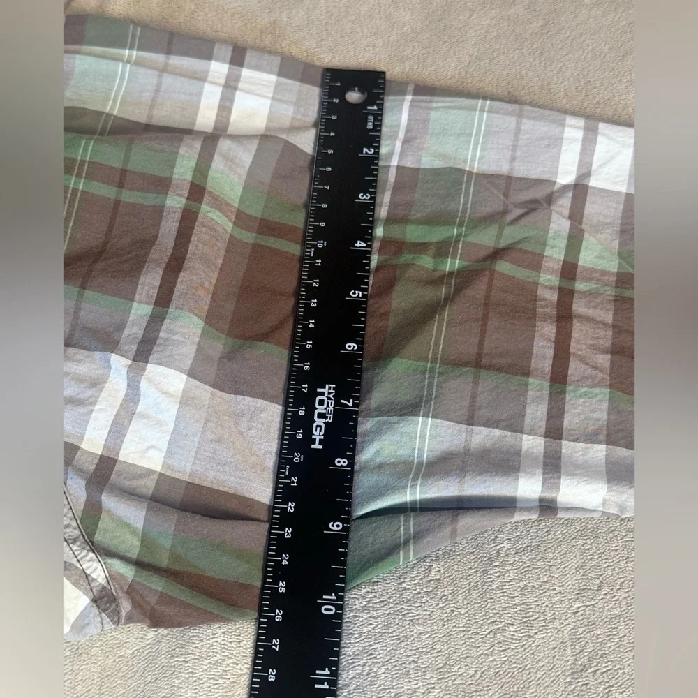 The North Face Plaid Long Sleeve Button Down Green Brown Cotton Shirt Men’s XL